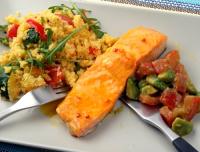 Grillad lax med citronglace och couscous